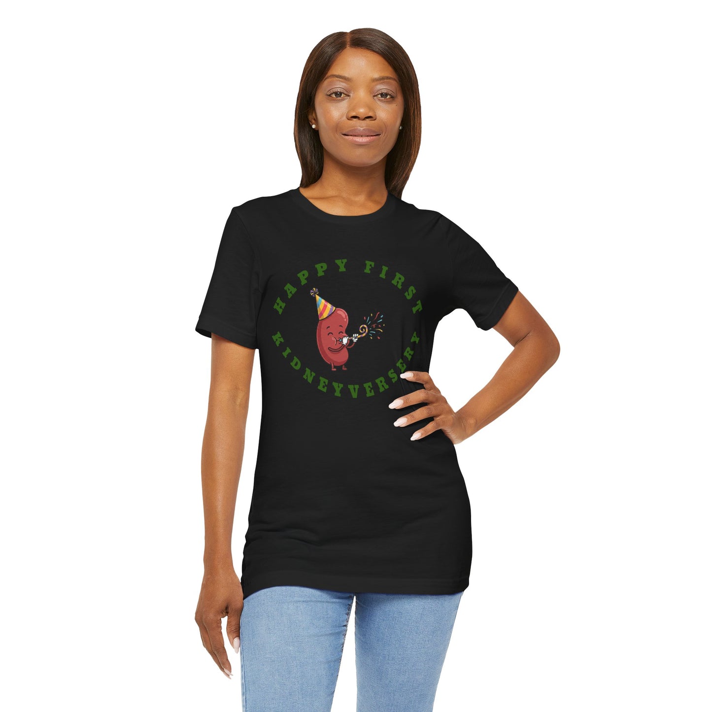 Happy First Kidneyversary T‑Shirt — Cute Kidney Celebration Tee for Transplant Anniversary