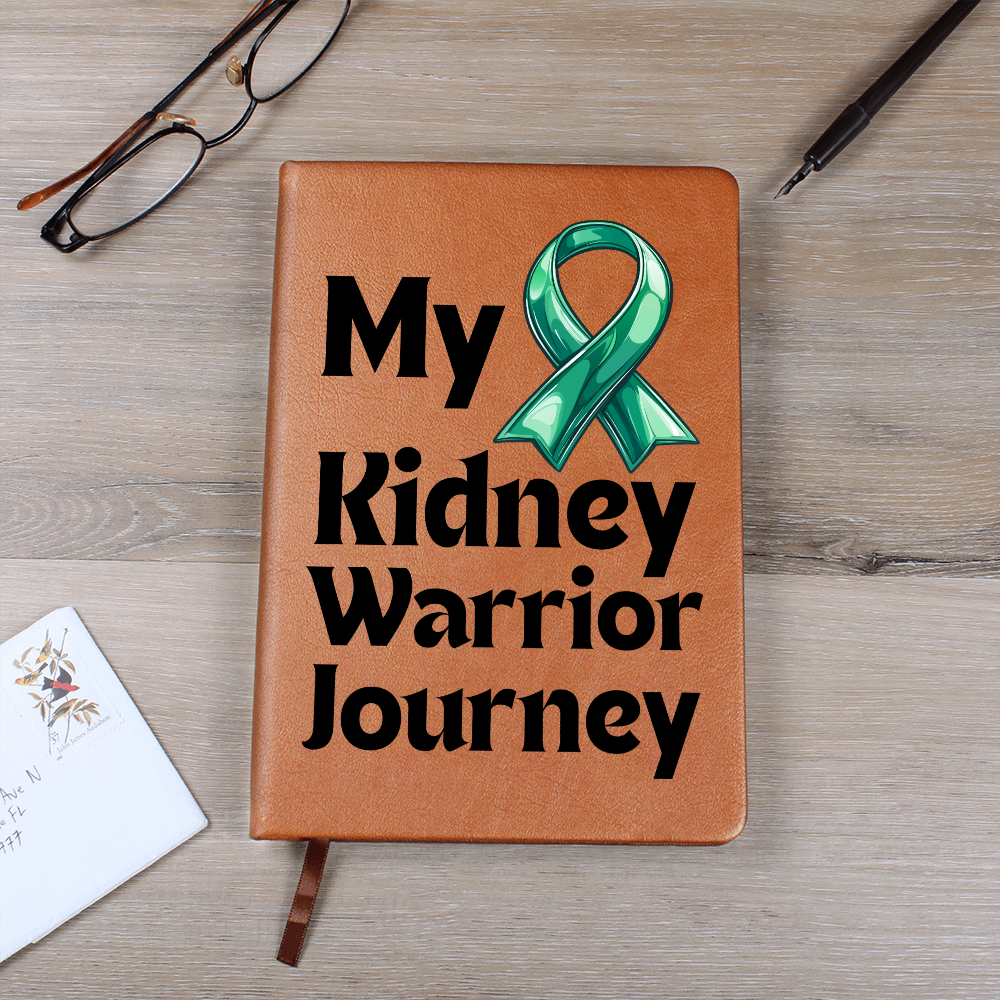 “My Kidney Warrior Journey” Faux Leather Journal – Strength, Hope & Healing in Every Page